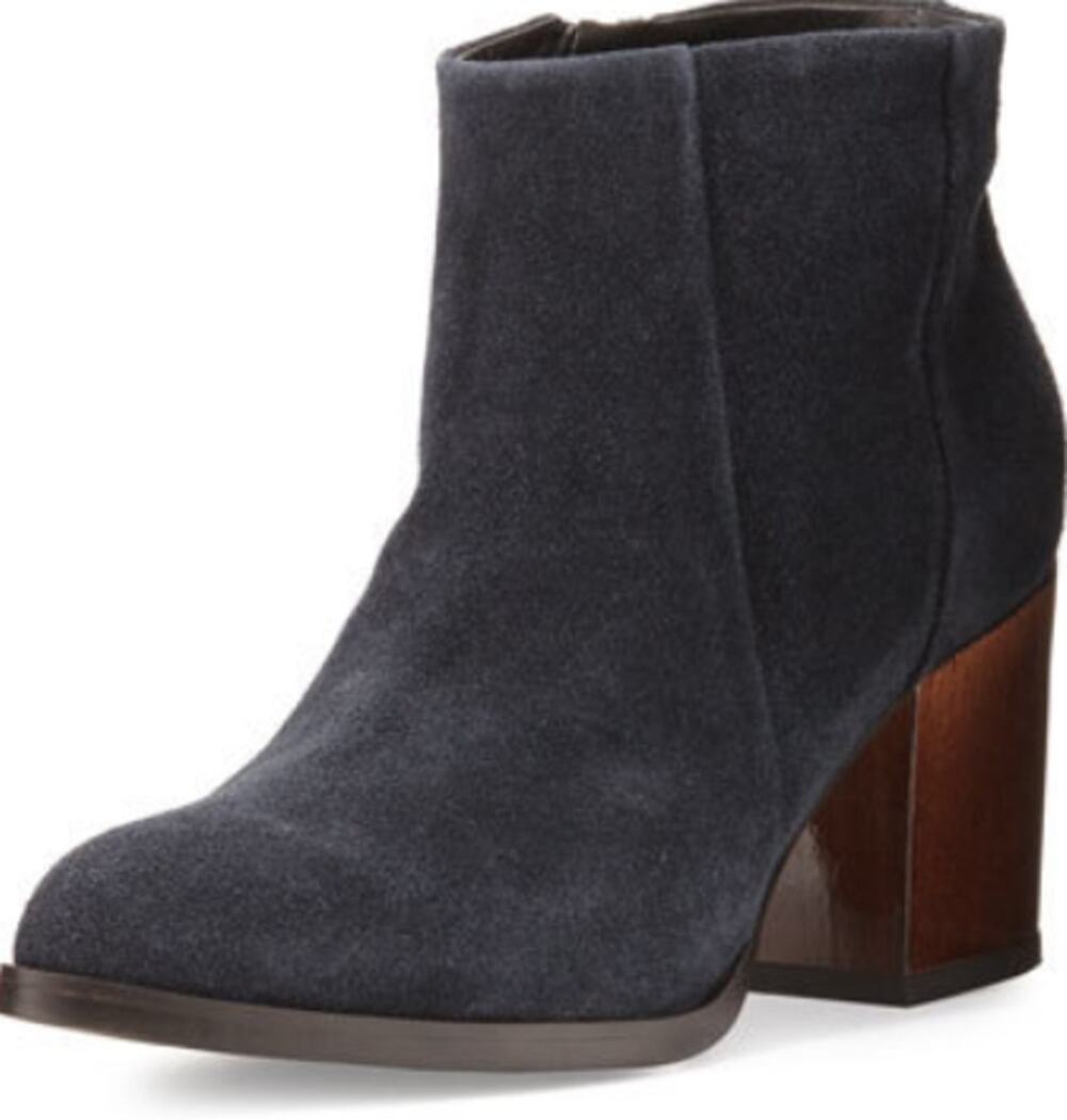 Alberto Fermani Erica Navy Suede Wood Heel Bootie size EUR 40